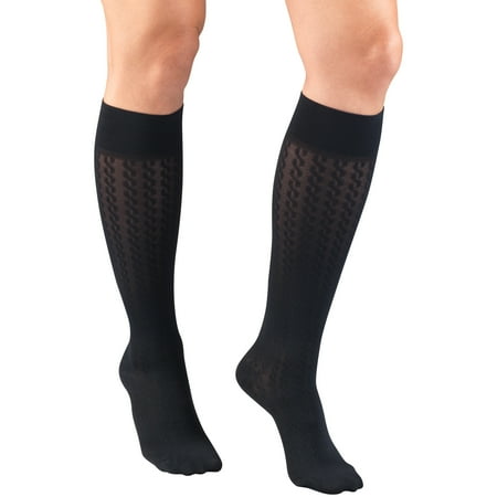 

Women s Trouser Socks Dress Style Cable Pattern: 15-20 mmHg Navy Small