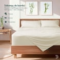 thumbnail image 3 of Juego de Sábanas de Bambú Dreamlab, Ropa de Cama Ultra Suave, Fresca, Hipoalergénica, Ecológica, Sábanas King Size de Bambú, Color Marfil, 3 of 10