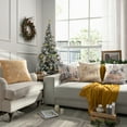 thumbnail image 3 of Phantoscope Christmas Velvet Print and Embroidered Decorative Throw Pillow, Beige, 18' x 18', Set of 4, 3 of 5