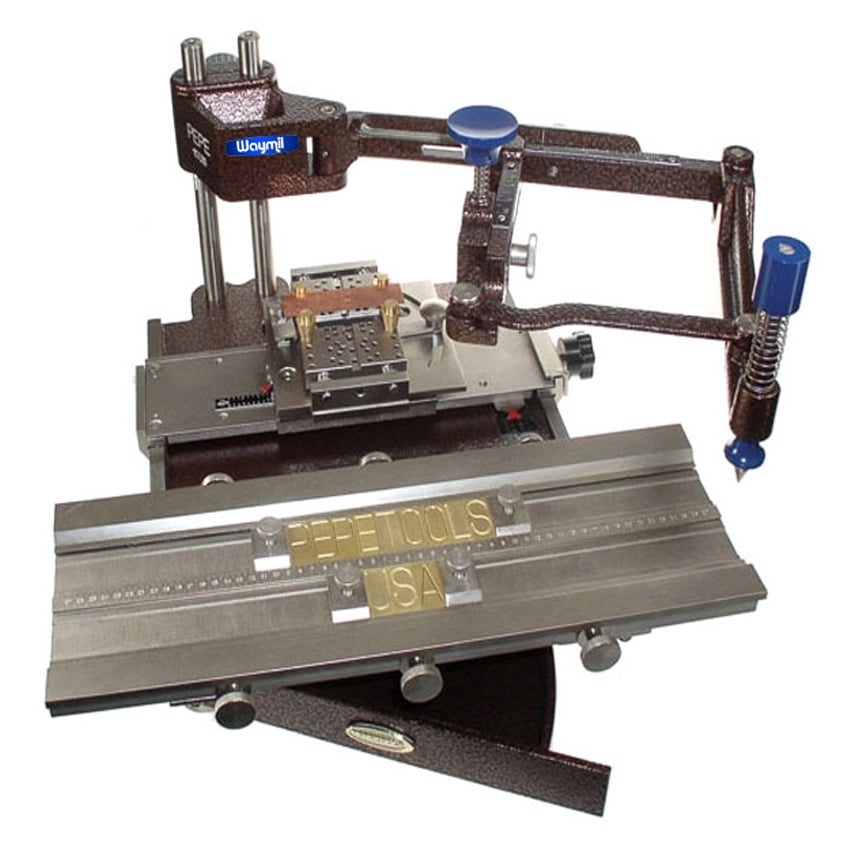 PEPETOOLS FLAT ENGRAVING MACHINE HORIZONTAL W/ TYPE, JEWELRY ENGRAVER