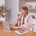 thumbnail image 2 of Dowin Pink Heated Blanket Electric Throw Fleece Flannel Heating Warming Blankets with Auto Shut off for Couch Office Chair Bed Adults Fuzzy Cozy Machine Washable 50x60, 2 of 7