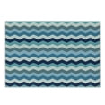 thumbnail image 1 of Aqua Cutting Board, Retro Vintage Chevron Geometrical Zig Zag Stripes, Decorative Tempered Glass Cutting and Serving Board, Small Size, Pale Blue Navy Blue, by Ambesonne, 1 of 1