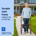thumbnail image 4 of Medline Steel Rollator Walker with Seat for Seniors, Foldable, Burgundy, 4 of 7