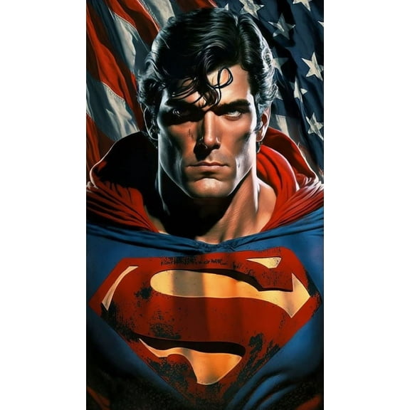 DC Superman Diamond Painting Kits for Adults, DIY 5D Round Full Drill Art Perfect for Relaxation Wall Decor crafts, holiday relaxation Home Wall Art Decoration 11.81x15.57inch