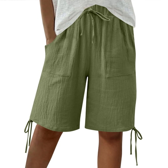 HAPIMO Women's Shorts Summer Style Casual Style For Daily Wear And Casual Activities Ideal For Work Office And Weekend Style Army Green L
