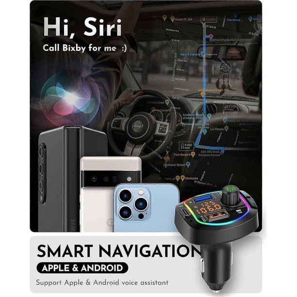 cigarette mp3 Yajisi Mini Lighter Car FM Transmitter Player with Smart Bluetooth Chip Hands Free Calling Dual USB Fast Charging Ports for Audio Dual Car Cigarette Lighter Socket