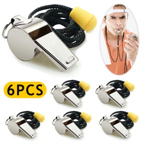 GMZW Whistle, 6 Pack Stainless Steel Sports Whistles with Lanyard, Loud Crisp Sound Whistles Great for Coaches, Referees, and Officials