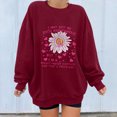 thumbnail image 2 of Moda mujer casual manga larga impreso o-cuello señoras sudadera tops Fridja ghj987+935, 2 of 5