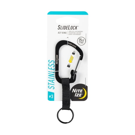 Nite Ize SlideLock Carabiner Key Ring #3 Black