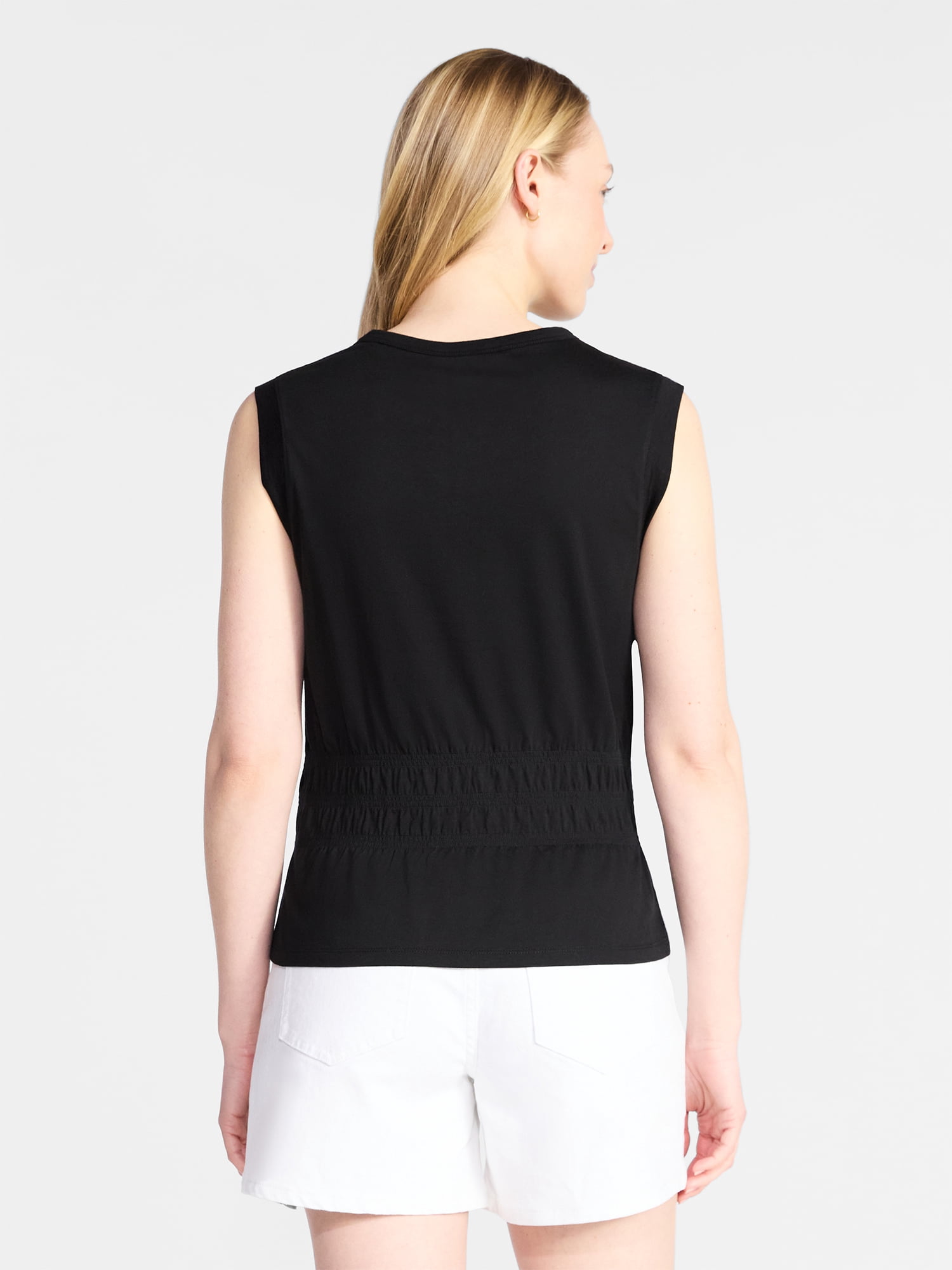 Time and Tru Women's Cotton Peplum Tank Top, Sizes XS-XXXL