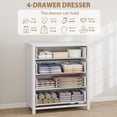 thumbnail image 5 of TROPOW 4 Drawer Dresser for Bedroom, Chest of Drawers, Modern Clothes Storage Cabinet & Wood Vertical Drawer Organizer for Living Room, Hallway, Nursery, White, 5 of 9