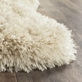 thumbnail image 3 of SAFAVIEH Arctic Giselle Solid Polyester Shag Area Rug, Light Beige, 3' x 5' Scalloped, 3 of 8