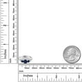 thumbnail image 4 of Gem Stone King 10K White Gold Blue Sapphire and White Lab Grown Diamond 5 Stone Bridal Engagement Wedding Ring Set for Women (1.01 Cttw, Round: 5MM and 3MM, Size 7), 4 of 6