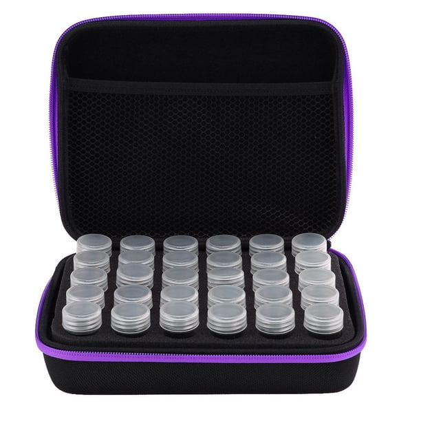 Botella 30 Rejillas Caja Accesorios Pintura Cuentas Plástico Transparente Caja Bordado Diamantes Kit Herramientas Punto Cruz (entregado Con Botella Y Sellado en PE) (púrpura)