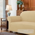 thumbnail image 7 of Subrtex Texture Jacquard/Polyester Loveseat Slipcover, Khaki, 7 of 7