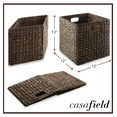 thumbnail image 7 of Set of 2 Hyacinth Storage Cubes, 12x12 Wicker Basket Bins for Shelves, Espresso, 7 of 7
