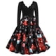 thumbnail image 1 of Vestido de fiesta de Navidad de manga larga con cuello en V para mujer Vestido vintage para mujer Fridja  yut4874, 1 of 8