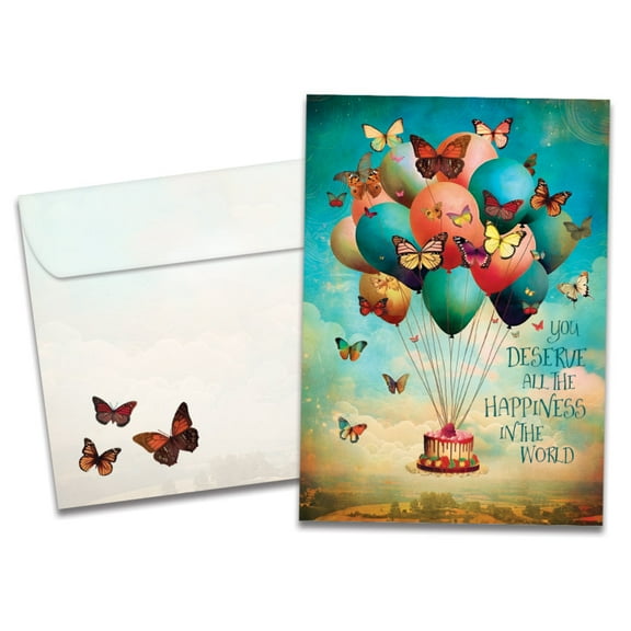 Tree-Free Greetings Birthday Greeting Card, 5 x 7, Happiness Balloons (GO69860)