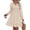 Apricot, variant on Summer Dresses for Women Long Sleeve Casual V Neck Swiss Dot Smocked Ruffle Chiffon Flowy Mini Spring Dress