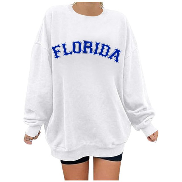 WEAIXIMIUNG Sweat à Fermeture Éclair pour Femmes Sans Capuche Grande Taille Mode Décontractée Imprimé Lettre Col Rond Manches Longues Sweat de Festival Léger