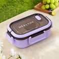 thumbnail image 2 of CASAFUN Portable Plastic Partition Integrated Bento Lunch Box for Adults Reusable Lunch Box Insulated Lunch Containers Leakproof Food Storage Containers, Bento Box for Adults,Men,Women, 2 of 6