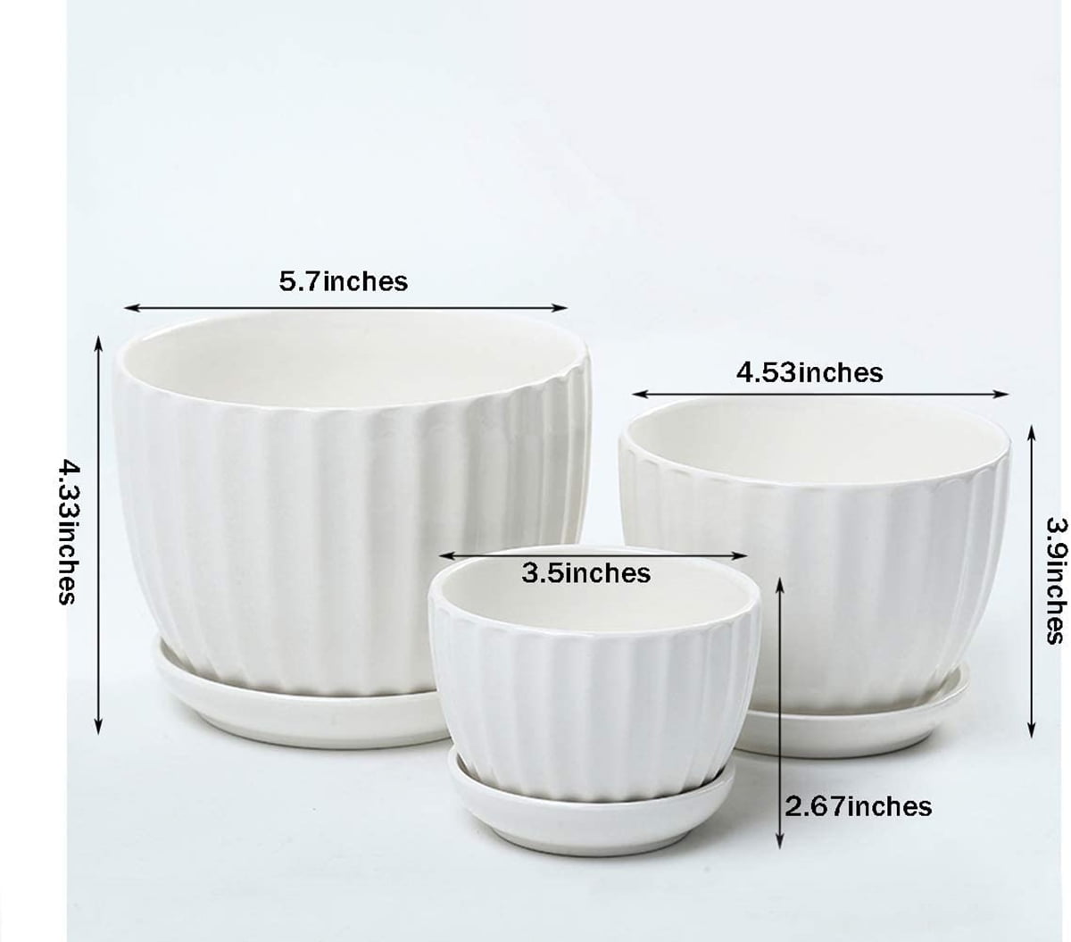  Lawei 4 Pack Ceramic Planter Pots - 6 Inch Flower Pots with  Drainage and Saucers, Round Succulent Pots White Garden Pots for Decorate  Home, Office, Outdoor : Patio, Lawn & Garden