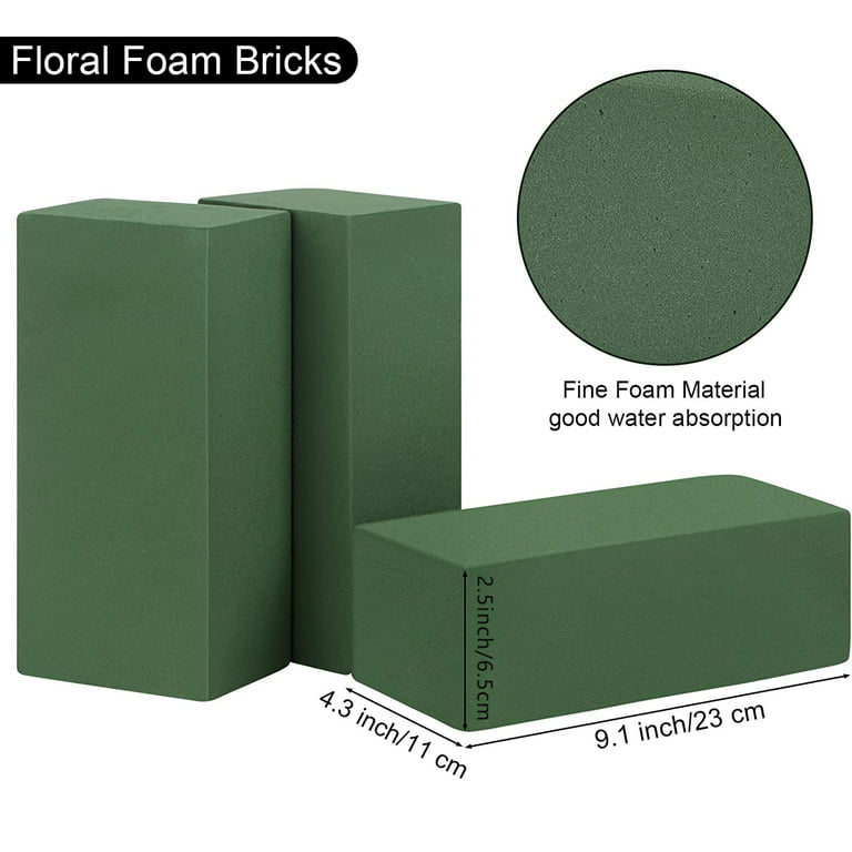 NOGIS 4 Packs Floral Foam Bricks Wet Floral Foam Blocks for Artificial  Flower and Fresh Flower Arrangements Kit, Green Florist Styrofoam Blocks  for Wedding Aisle Party Decorations 