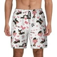 thumbnail image 2 of Picia Dachshund Dog Puppy pattern Mens Swim Trunks with Compression Liner Stretch Beach Shorts Quick Dry with Zipper Pockets No-Chafing Board Shorts-Large, 2 of 9