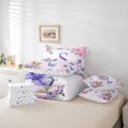 thumbnail image 5 of Homewish Purple Initial S Letter Twin Bedding Sets 7-Piece, Watercolor Rose Floral Bedding Comforter Set, Kawaii Dreamy Butterfly Reversible Sheet Sets, Luxury Bedroom Decor, 5 of 7