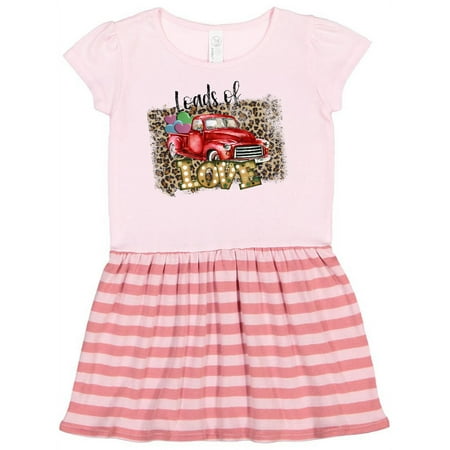 

Inktastic Loads of Love Leopard Print and Red Truck Gift Toddler Girl Dress