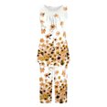 thumbnail image 4 of Conjunto de Verano para las Mujeres Impreso Cuello Redondo sin Mangas Y Pantalones, Casual de Dos Piezas para las Mujeres, 4 of 5