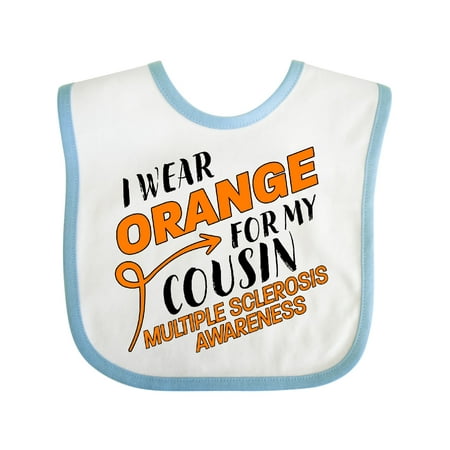 

Inktastic I Wear Orange for My Cousin- Multiple Sclerosis Awareness Gift Baby Boy or Baby Girl Bib
