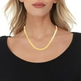 thumbnail image 3 of Floreo 10k Yellow Gold (3mm, 4mm, 5mm, 6mm, 7mm, 8mm, 9mm, 10mm, 12mm, 15mm, 18mm) Solid Herringbone Chain Necklace, 3 of 5