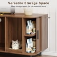 thumbnail image 6 of Multi-Functional Hidden Cat Litter Box Enclosure Furniture, Akaber Cat Washroom with Cat Scratch Pad, Tambour Sliding Door, Indoor Cat House for Living Room, Walnut, 6 of 9
