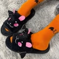 thumbnail image 6 of FASHOFT Halloween Bat Fuzzy Animal Slippers for Kids Soft Cozy Open Toe Indoor Outdoor Winter Warm House Slippers Halloween Gifts For Kids Black One Size, 6 of 7
