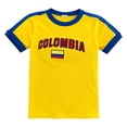 thumbnail image 4 of XUELUO Womens T-Shirts Crew Neck Short Sleeve Contrast Trim Colombia Graphic Shirts Slim Sports Summer Casual Ladies Tee, 4 of 4