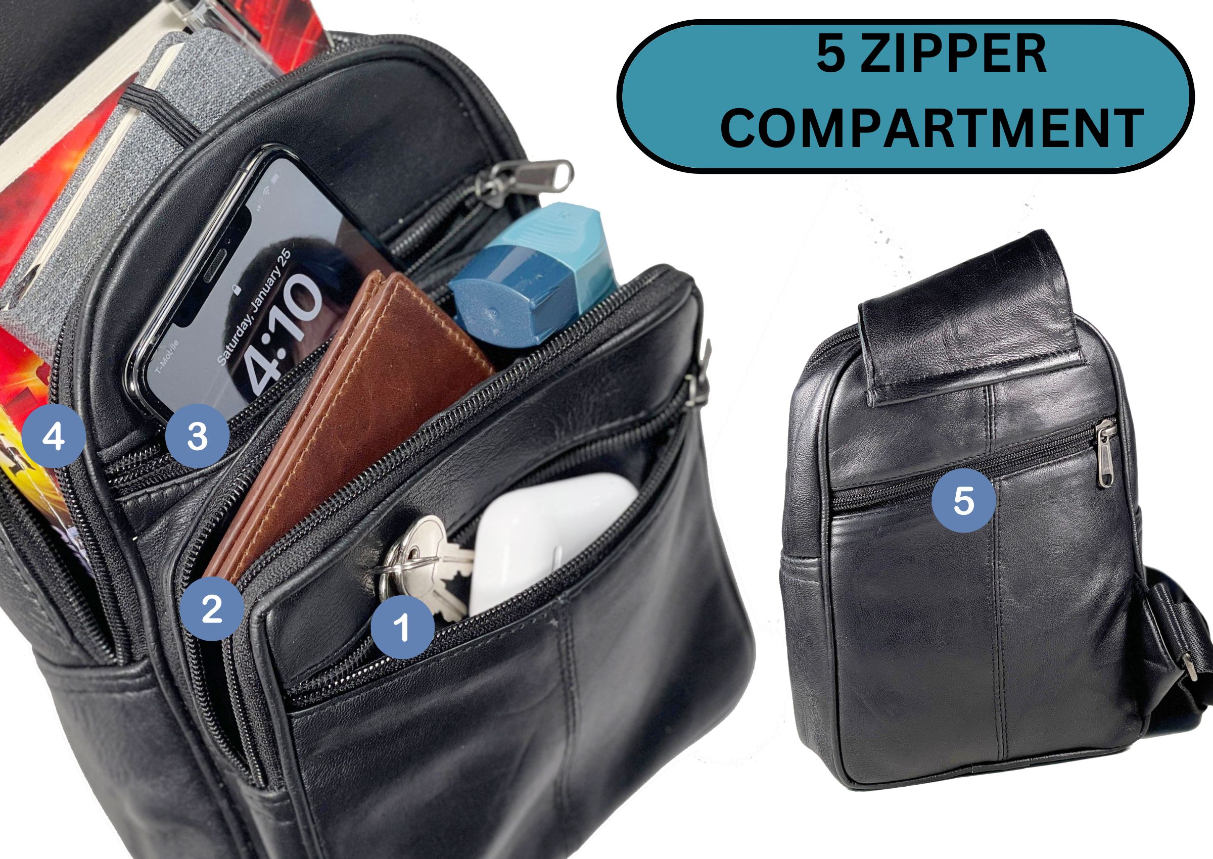 Crossbody Bag Sling Bag Shoulder Pack Lightweight Travel Hiking Men Women-by Bullz