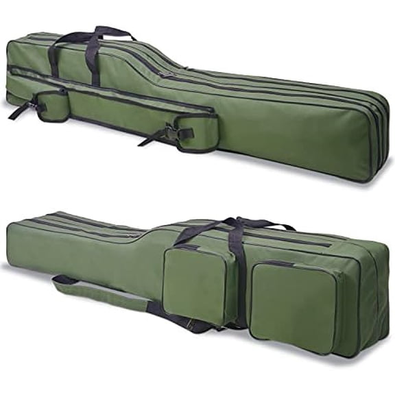 Fishing Rod Case, Portable Fishing Pole Bag 4.27ft Waterproof Rod Reel Carrier Organizer Large Capacity Tackle Storage Bag Travel Carry Case Gift for Men