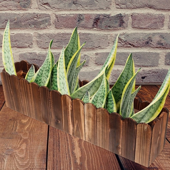 LABSERRON Rustic Wooden Window Planter Box, Indoor Outdoor Flower Box for Windowsill, Patio, Garden Decor, Wood