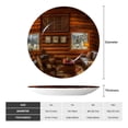 thumbnail image 2 of Yiaed Log Cabin Inside Print Bone China Decorative Plate Ceramic Dinner Plates Art Crafts with Display Stand-7in, 2 of 6