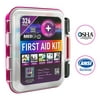 First Aid Kit - Emergency First Aid Kit and Medical Kit Exceeds ANSI Z308.1-2009 OSHA Standards, Hard Case, Wall Mount & Glows in The Dark for Offices, Home, Schools, Daycare, Construction Sites