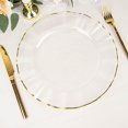 thumbnail image 2 of BalsaCircle 10 Clear 11" Round Disposable Salad Dinner Plastic Plates Gold Wavy Trim Wedding Party Tableware, 2 of 8