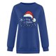 thumbnail image 3 of Gibobby Sudadera navideña mujer de manga larga con cuello redondo y estampado navideño para mujer(Azul,CH), 3 of 4