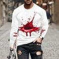 thumbnail image 1 of Yusimy T-shirts Décontractés d'Halloween pour Hommes Manches Longues Col Rond Imprimé Graphique Chandail Mode Thème Vacances, 1 of 5