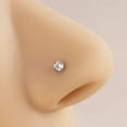 thumbnail image 5 of 1pc 316 Surgical Stainless Steel Crystal Rhinetone Flat Round L-Shaped Nose Rings Stainless Steel Color 2mm, 5 of 5