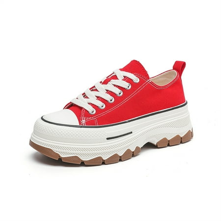 

Women s low top heightening canvas shoes breathable and fresh fashion trainers wide available