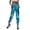 Blue, variant on xiaxaixu Women Shiny Metallic Pants High Waist Stretchy Holographic Trousers