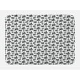 thumbnail image 1 of Floral Bath Mat, Tropical Creative Pattern with Hibiscus Petals and Exotic Leaves Print, Plush Bathroom Decor Mat with Non Slip Backing, 29.5" X 17.5", Charcoal Grey and White, by Ambesonne, 1 of 2