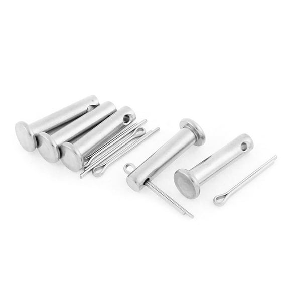 M6x25mm Flat Head 304 Stainless Steel Clevis Pins Fastener 5 Sets