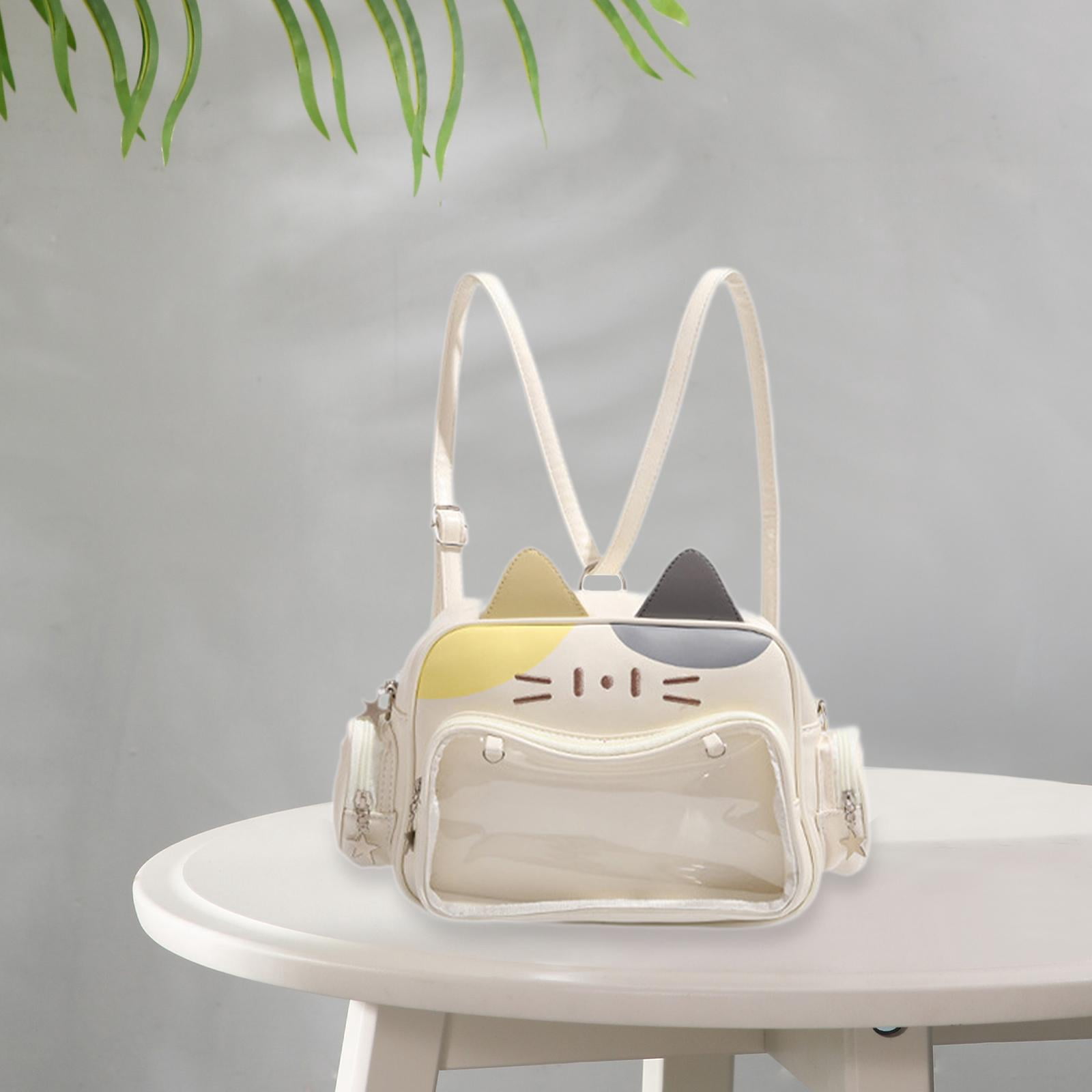 Wxqbjtam Cat Ita Bag DIY Cute Adjustable Strap Tote Bag PU Leather Women Shoulder Bag for Yellow